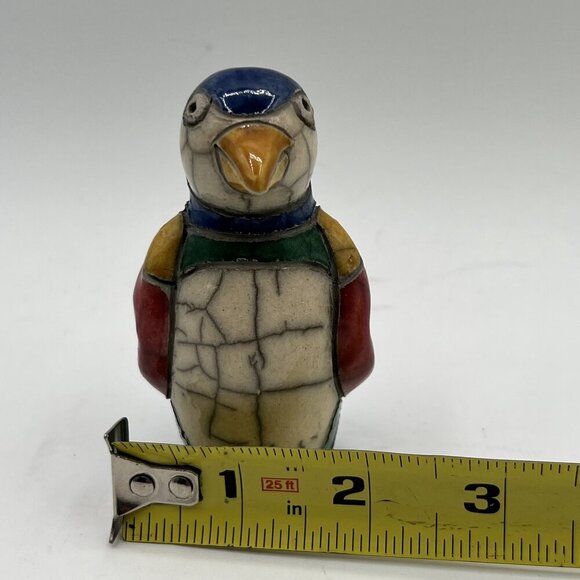 Fenix Raku Pottery Handcrafted 3.5" Ceramic Penguin Artisan Collectible Artsy - Picture 4 of 11